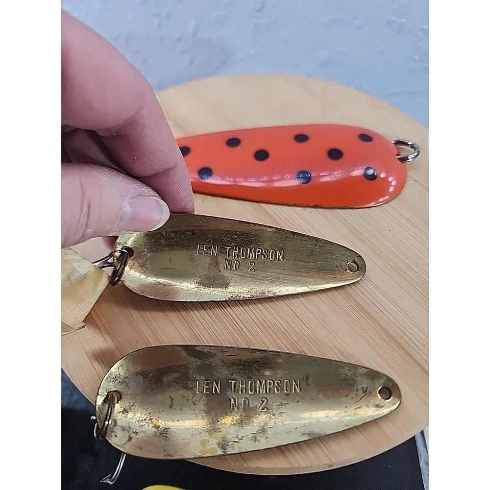 Vintage Len Thompson Spoon Size 3, 4 Walleye Pike‎ Bass Fishing Lures 3 Spoons